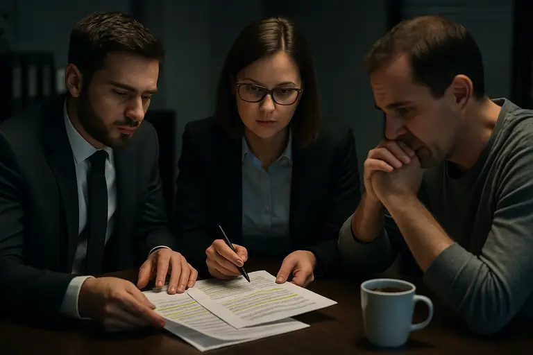 Compliance team comparing records, notices, and decision documents
