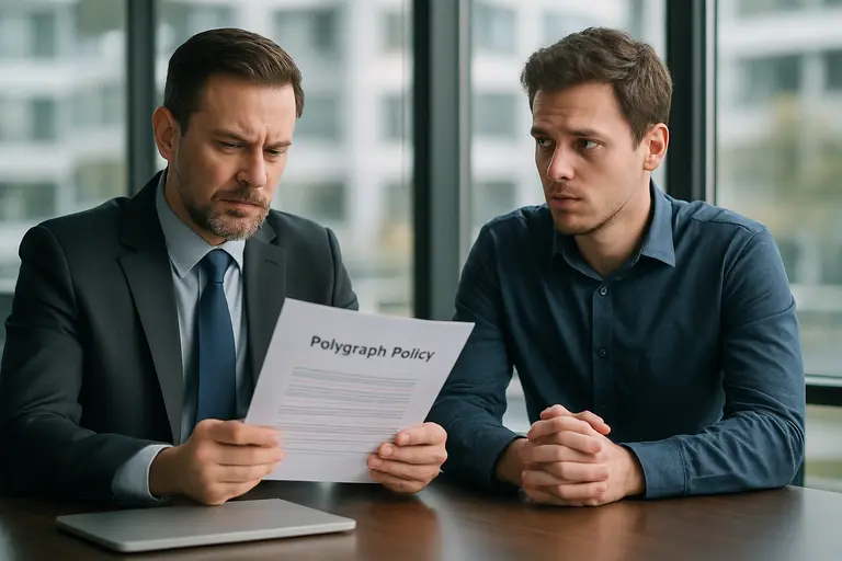 Compliance team reviewing workplace investigation records at a table