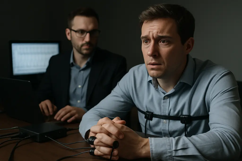 Polygraph employee rights review with workplace compliance notes on a desk