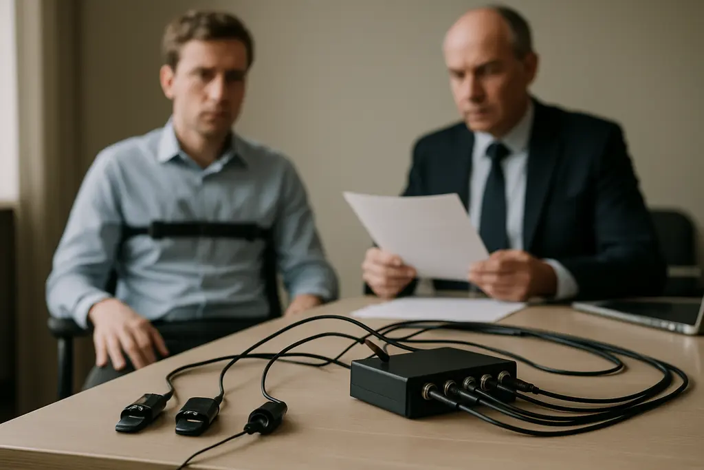 HR manager reviewing ADA Polygraph Compliance notes before a workplace screening meeting