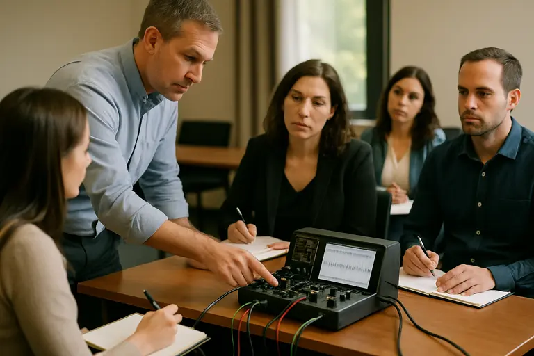 Compliance checklist beside polygraph policy documents on a desk