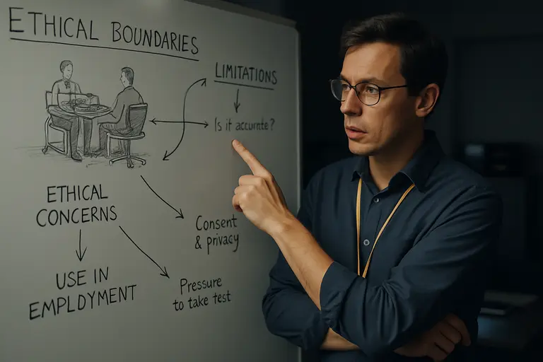 Examiner comparing assessment notes with a technical documentation file