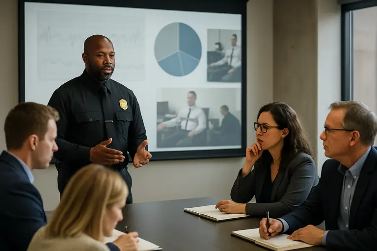 HR and security leaders comparing policy documents during a planning session