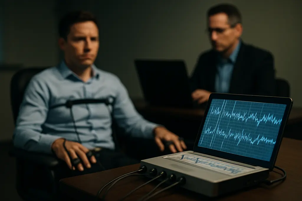 HR leaders discussing mass polygraph testing safeguards at a conference table