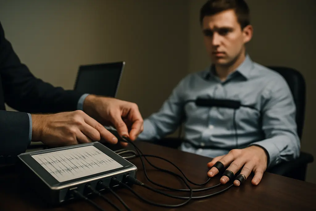 Security analyst reviewing Polygraph Testing Limits in a quiet office